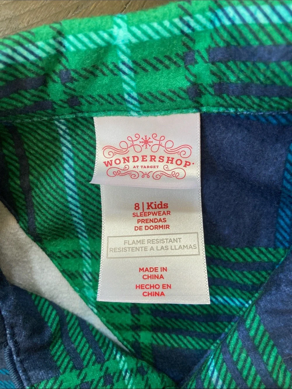 Wondershop Blue, Green and Red Plaid Kids Pajama Set
